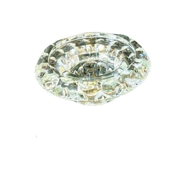 FACETED CRYSTAL ROUND PAIR OF VOTIVE OR TEA CANDLE HOLDERS 63h - Picture 3 of 6